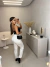 Calça alfaiataria insp zara risca giz - branca - loja online