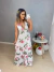 Vestido longo floral camadas - rosa - comprar online