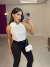 Blusa em alfaiataria com aplicação de flor - branco on internet