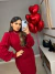 Vestido trançado com manga puff - vermelho - buy online