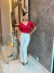 Blusa com manga no lurex - vermelho - loja online