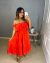Vestido midi ciganinha- vermelho