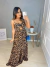 Vestido longo camadas - onça