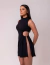 Vestido curto com strass e fenda - preto - buy online