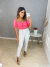 Cropped estilo corset - rosa coral