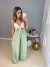Calça pantalona linho - verde água