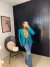 Blazer em alfaiataria com botões no punho - azul petróleo - comprar online