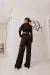 Imagem do Conjunto alfaiataria calça cargo e cropped manga longa - preto