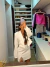 Conjunto blazer e saia no linho, alta costura, com aplicação de strass - branco