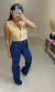Calça jeans wide leg com elastano - lavagem escura - 28000 - 2 - comprar online