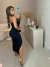 Vestido tomara que caia com fenda - preto - comprar online