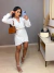 Vestido transpassado no crepe - off white