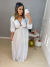 Vestido longo manga bufante e fenda - branco - Amor de Peça - Looks Femininos Estilosos, Loja de Roupa Feminina Online