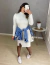 Vestido tubinho com manga longa no tricot - branco - comprar online