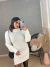 Poncho vestido em tricot texturizado - branco - buy online