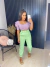 Calça alfaiataria super cós alto insp zara - verde limão
