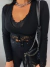 Cropped nozinho renda - manga longa preto - Amor de Peça - Looks Femininos Estilosos, Loja de Roupa Feminina Online