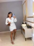 Vestido transpassado no crepe - off white na internet