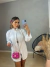 Conjunto 3 peças - short top e camisa - branco