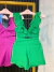 Cropped alça babados no linho - verde bandeira - buy online