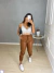 Calça jogger couro - marrom