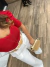 Cropped manguinha princesa com lurex - vermelho - buy online