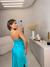[DEFEITO #66] Vestido midi no cetim - azul turquesa na internet