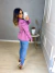 Blazer manga princesa acinturado - lilás - comprar online