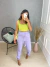 Conjunto calça jogger e cropped nula manga - lilás na internet