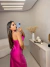 Vestido midi no cetim - rosa pink - loja online