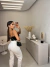 Calça alfaiataria insp zara risca giz - branca - comprar online