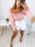 Cropped lastex ciganinha - rosa bebê
