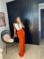 Calça pantalona fluida - laranja