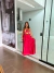 Vestido longo com camadas e decote - vermelho na internet
