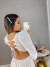 Vestido longo manga bufante e fenda - branco on internet