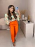 Calça de linho com elastano - laranja - Amor de Peça - Looks Femininos Estilosos, Loja de Roupa Feminina Online