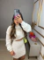 Imagem do Conjunto tricot tramas de saia e blusa puff - branco