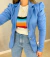 Blazer manga princesa acinturado - azul