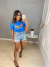 Blusa t-shirt dolce banana - azul royal na internet