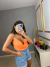 Regata com alça pedraria - salmão - Amor de Peça - Looks Femininos Estilosos, Loja de Roupa Feminina Online