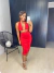 Conjunto de saia midi e cropped - vermelho