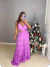 Vestido longo camadas com recorte na cintura - lilás na internet