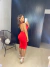 Image of Conjunto de saia midi e cropped - vermelho