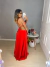 Vestido longo com fenda na cintura - vermelho na internet