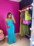 Image of Vestido jeri tricot bordado - azul ceu