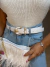 Cinto com fivela meia lua - branco - comprar online