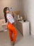 Calça de linho com elastano - laranja na internet