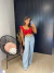 Calça wide leg jeans barra desfiada - clara - buy online