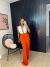 Calça pantalona fluida - laranja - loja online