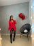 Blazer alfaiataria alongado - vermelho - comprar online
